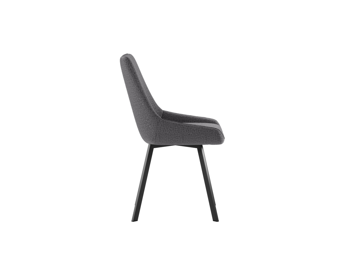Dining Chair Fox Dark Grey Domestica – Side View on White