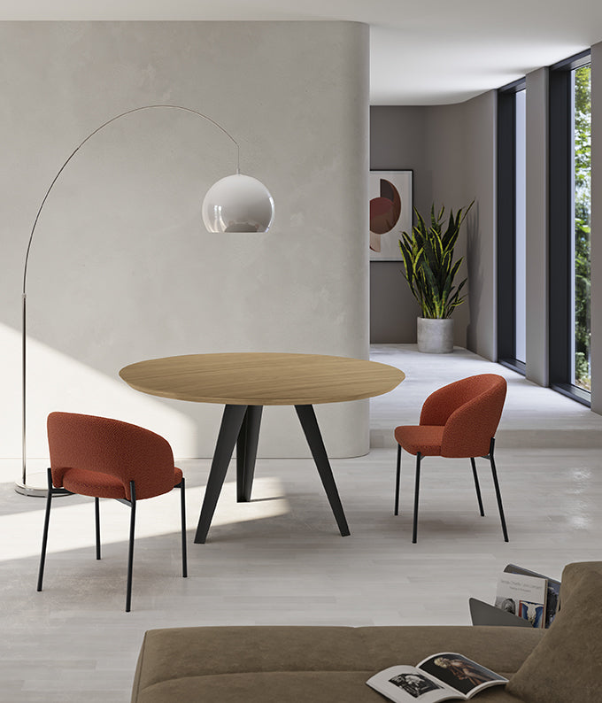 Round Dining Table Henry Ø130 cm Raw Oak Domestica – Lifestyle