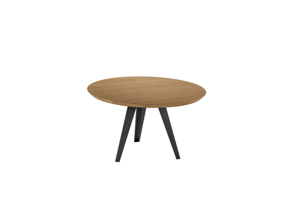 Round Dining Table Henry Ø130 cm Raw Oak Domestica – Product View on White