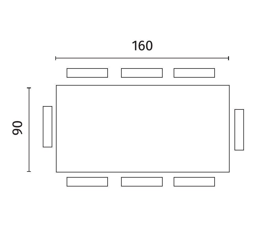 Dining Table Stark 160 cm Natural Oak Domestica – Product View on White