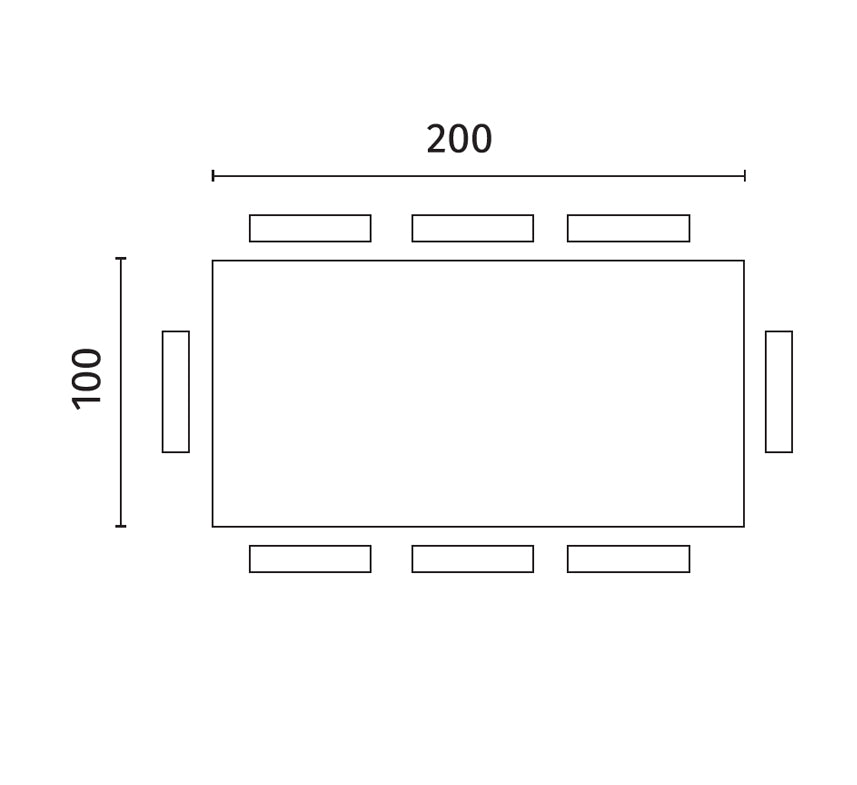 Dining Table Stark 200 cm Natural Oak Domestica – Product View on White