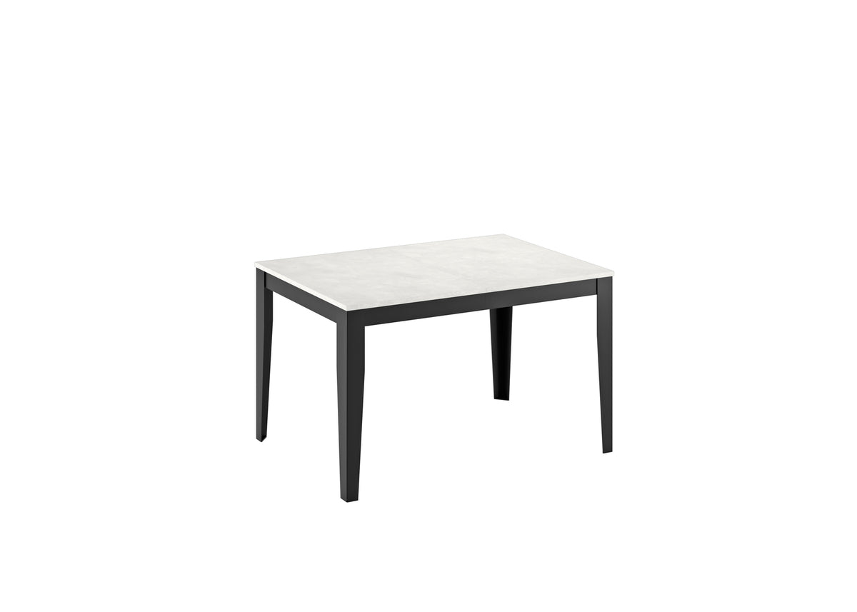 Extendable Dining Table Big 130-290 cm White Concrete / Black Domestica – Dimensions Drawing