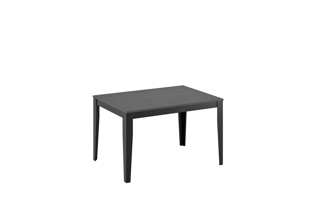 Extendable Dining Table Big 130-290 cm Grey Concrete / Black Domestica – Product View on White