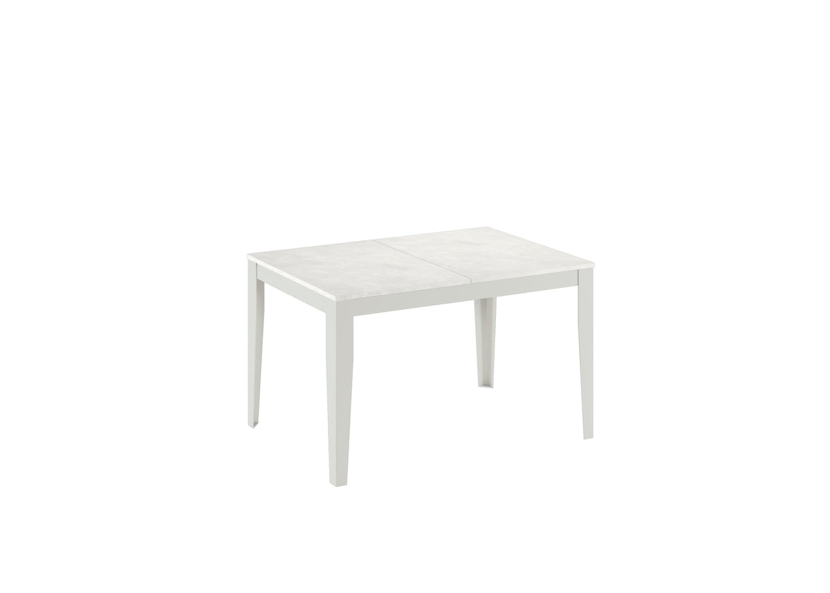 Extendable Dining Table Big 130-290 cm White Concrete / White Domestica – Product View on White