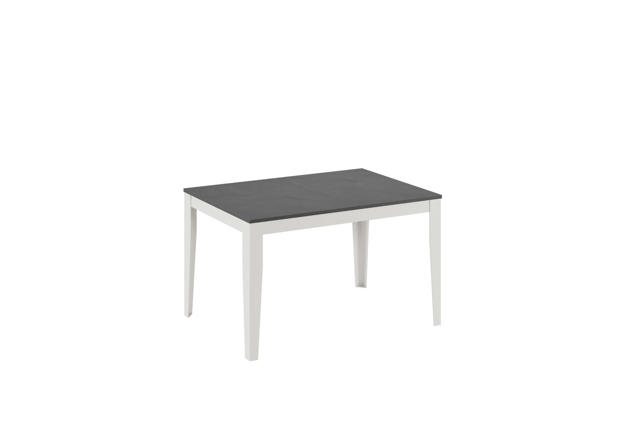 Extendable Dining Table Big 130-290 cm Grey Concrete / White Domestica – Product View on White