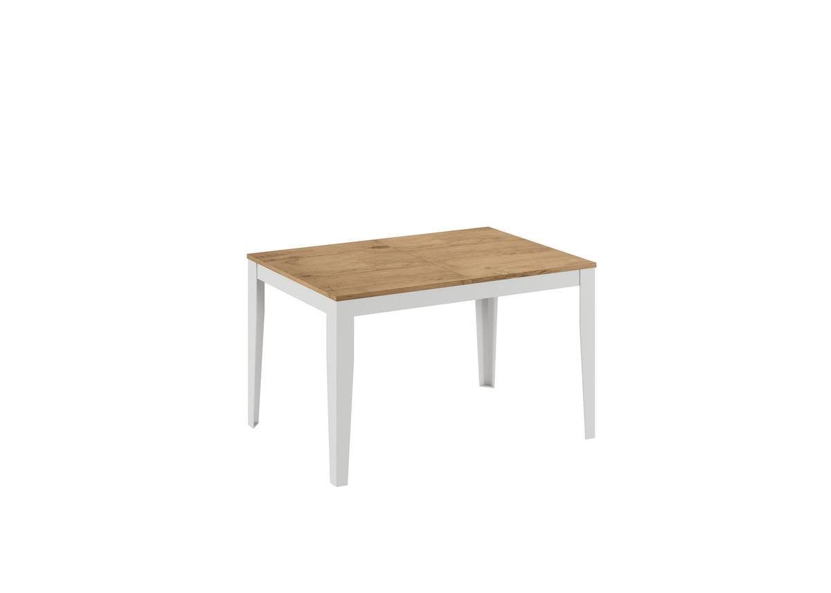 Extendable Dining Table Big 130-290 cm Oak / White Domestica – Product View on White