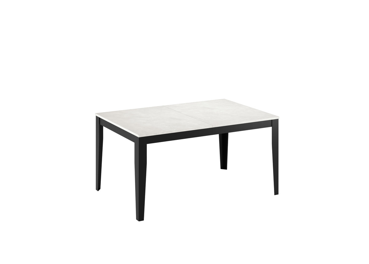 Extendable Dining Table Big 156-316 cm White Concrete / Black Domestica – Dimensions Drawing