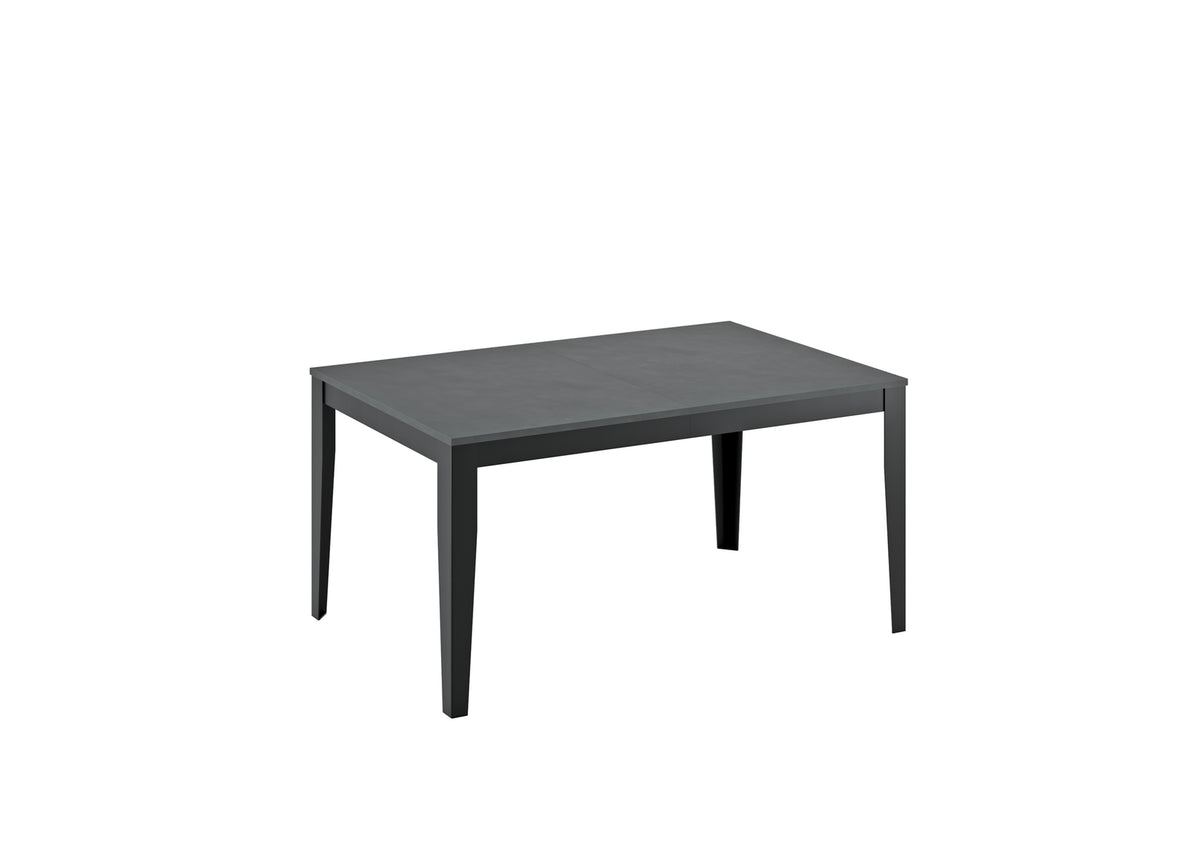 Extendable Dining Table Big 156-316 cm Grey Concrete / Black Domestica – Product View on White
