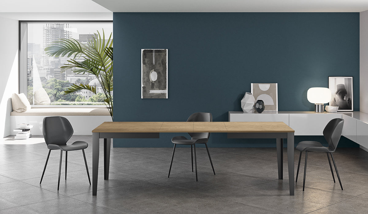 Extendable Dining Table Big 156-316 cm Oak / Black Domestica – Lifestyle