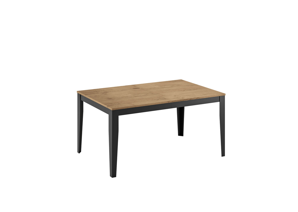 Extendable Dining Table Big 156-316 cm Oak / Black Domestica – Product View on White
