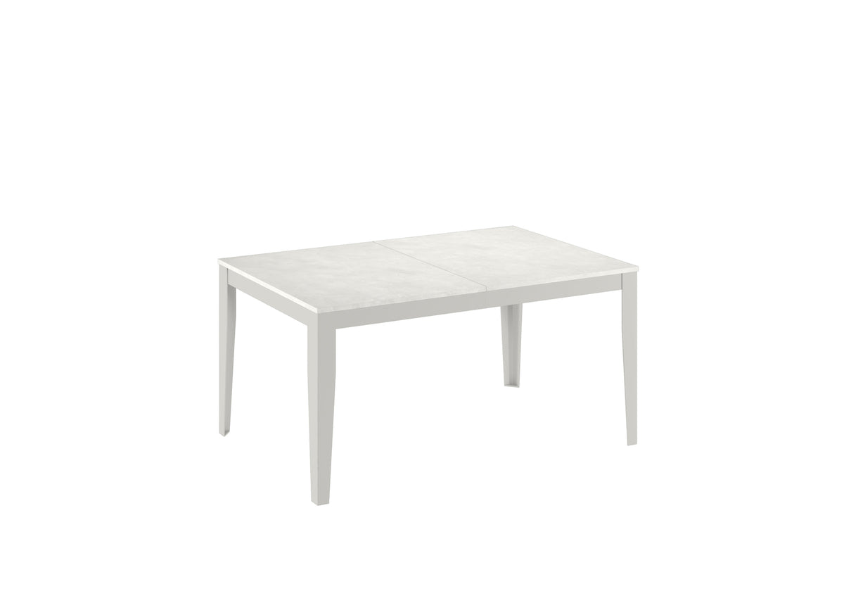 Extendable Dining Table Big 156-316 cm White Concrete / White Domestica – Product View on White