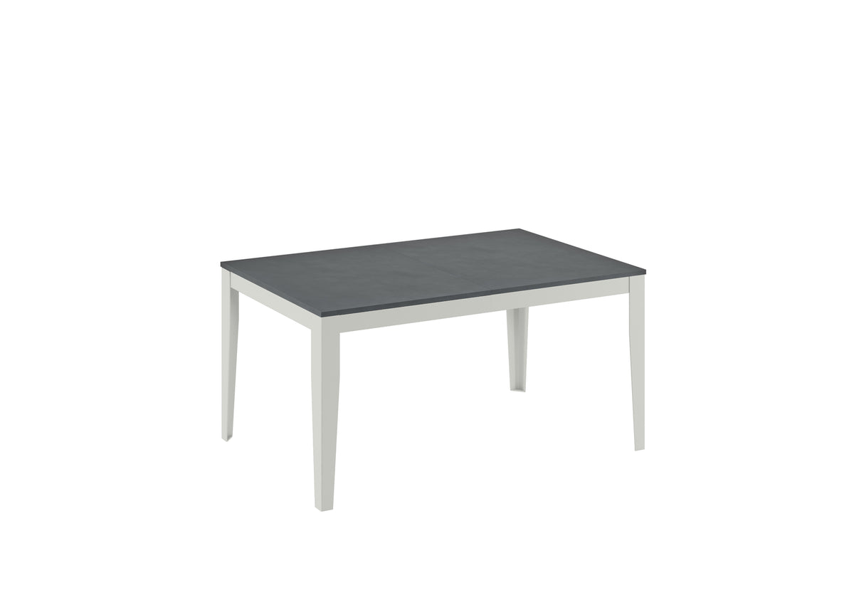Extendable Dining Table Big 156-316 cm Grey Concrete / White Domestica – Product View on White