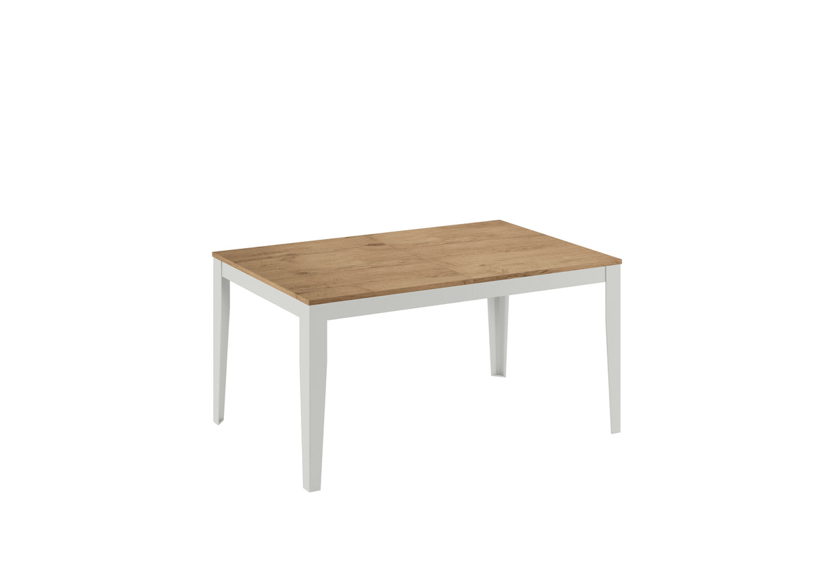 Extendable Dining Table Big 156-316 cm Oak / White Domestica – Product View on White