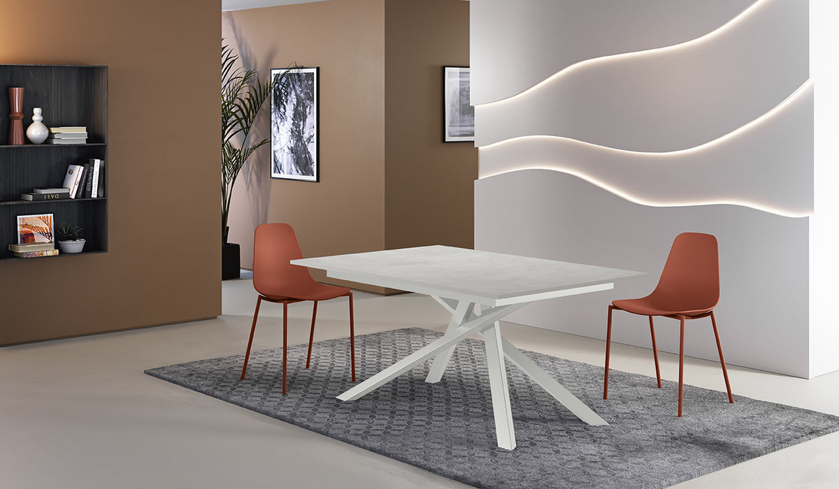 Extendable Dining Table Pulse 25 140-190 cm White Concrete / White Domestica – Lifestyle