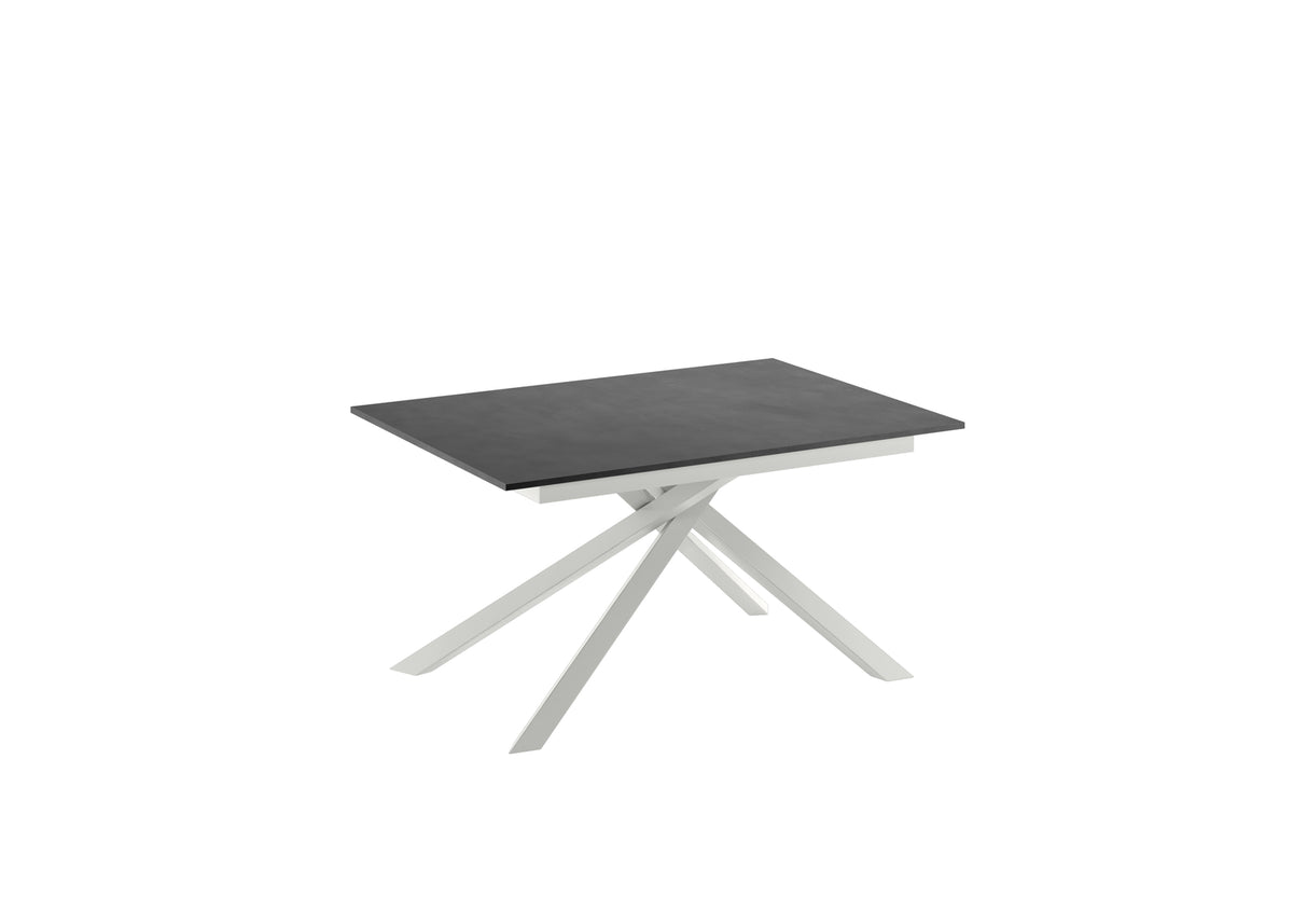 Extendable Dining Table Pulse 25 140-190 cm Grey Concrete / White Domestica – Product View on White