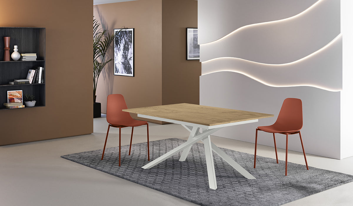 Extendable Dining Table Pulse 25 140-190 cm Natural Oak / White Domestica – Lifestyle