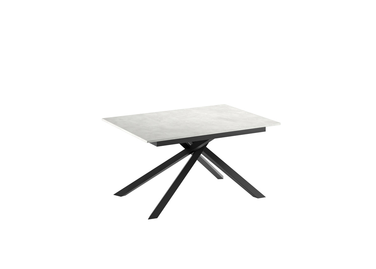 Extendable Dining Table Pulse 25 140-190 cm White Concrete / Black Domestica – Product View on White