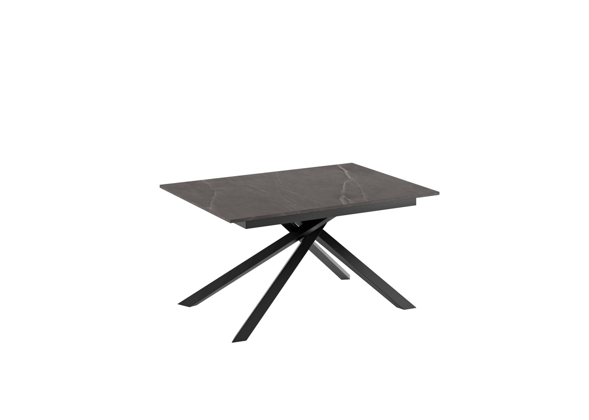 Extendable Dining Table Pulse 25 140-190 cm Anthracite Marble / Black Domestica – Product View on White