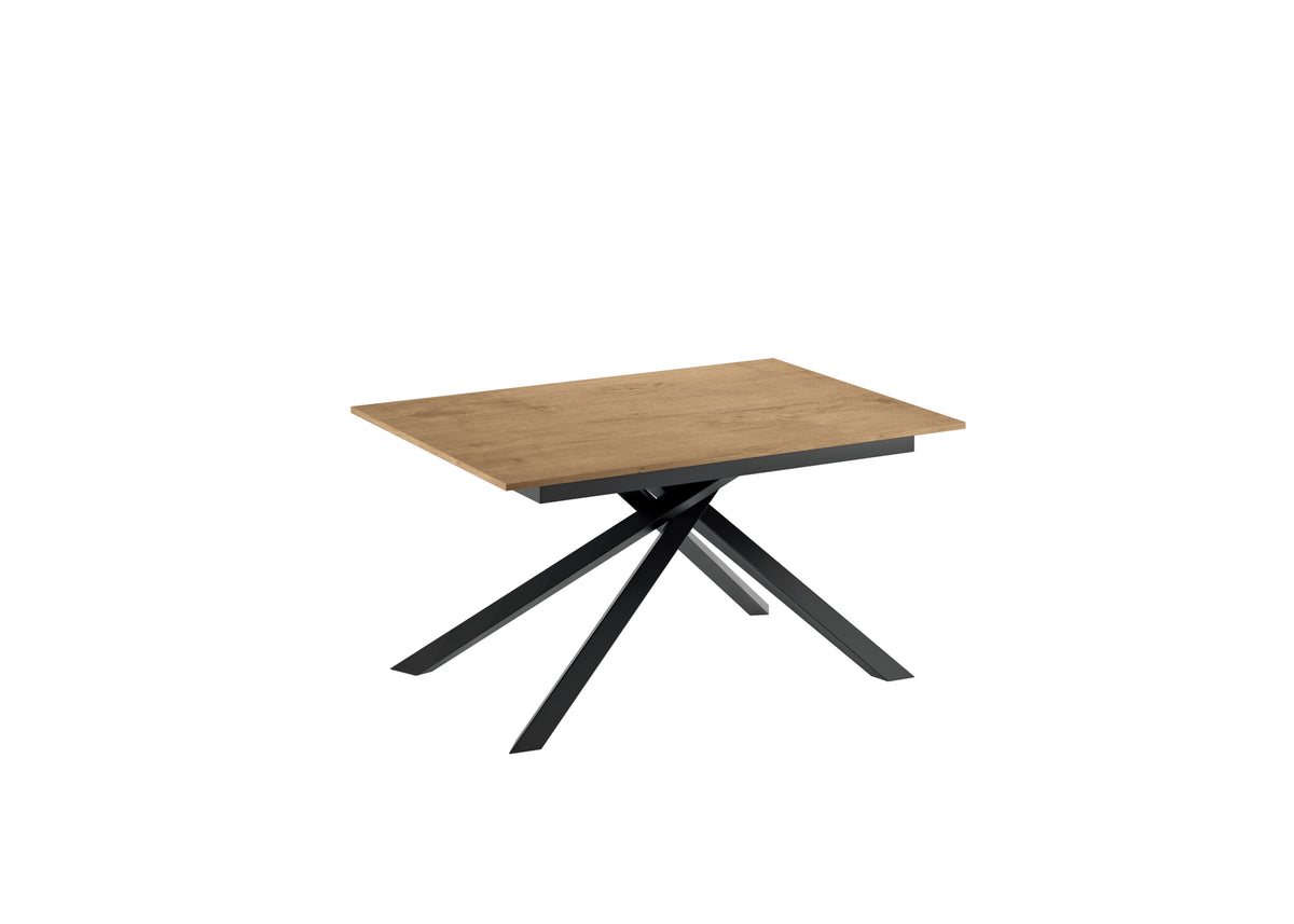 Extendable Dining Table Pulse 25 140-190 cm Natural Oak / Black Domestica – Product View on White