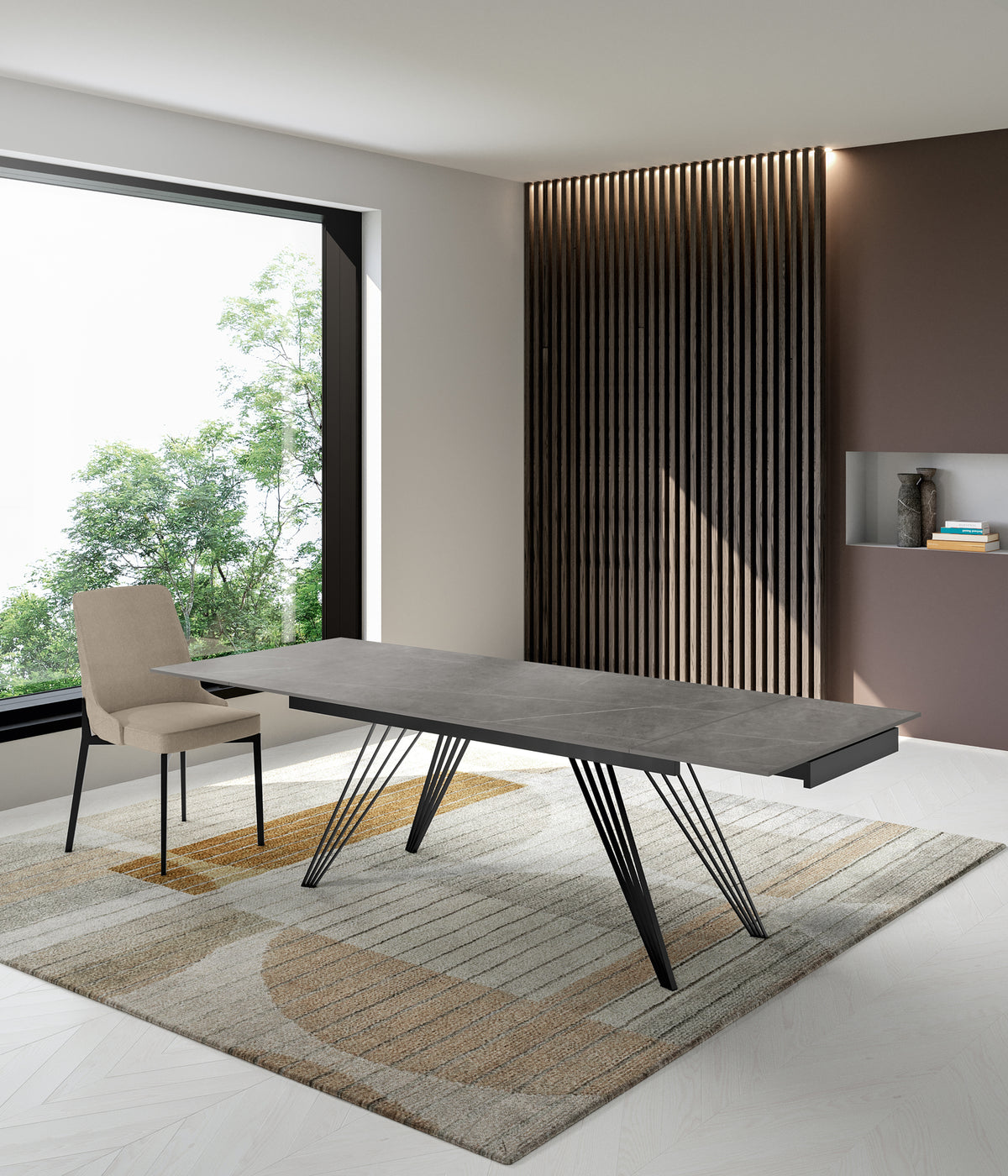 Extendable Dining Table Match 1 160-240 cm Grey Marble Domestica – Lifestyle