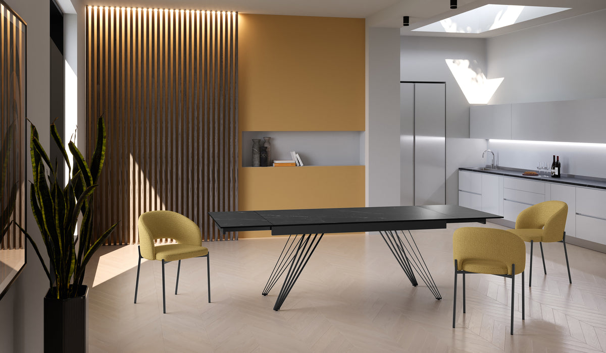 Extendable Dining Table Match 1 160-240 cm Black Marble Domestica – Lifestyle