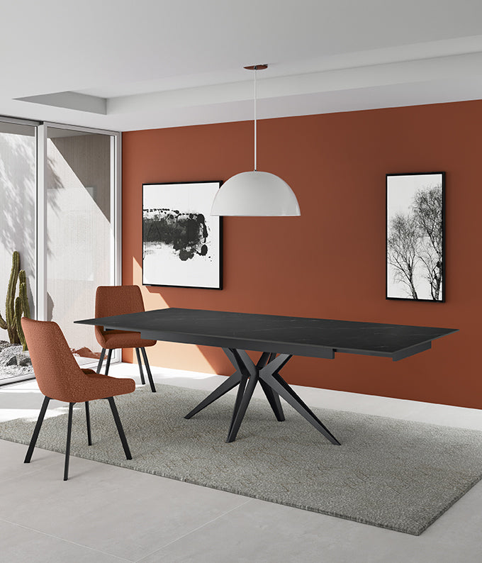 Extendable Dining Table Match 2 160-240 cm Black Marble Domestica – Lifestyle