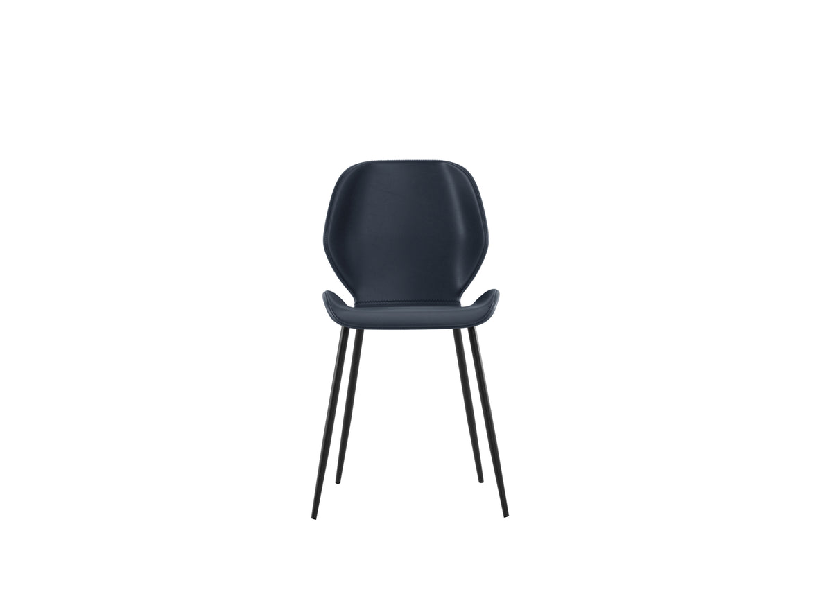 Dining Chair Diana Soft-Touch Petrol Domestica – Front View on White