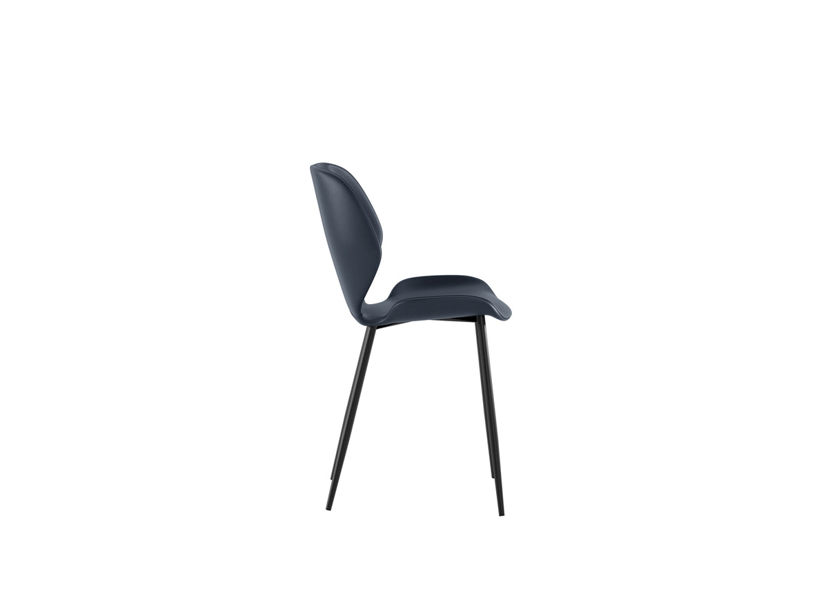 Dining Chair Diana Soft-Touch Petrol Domestica – Side View on White
