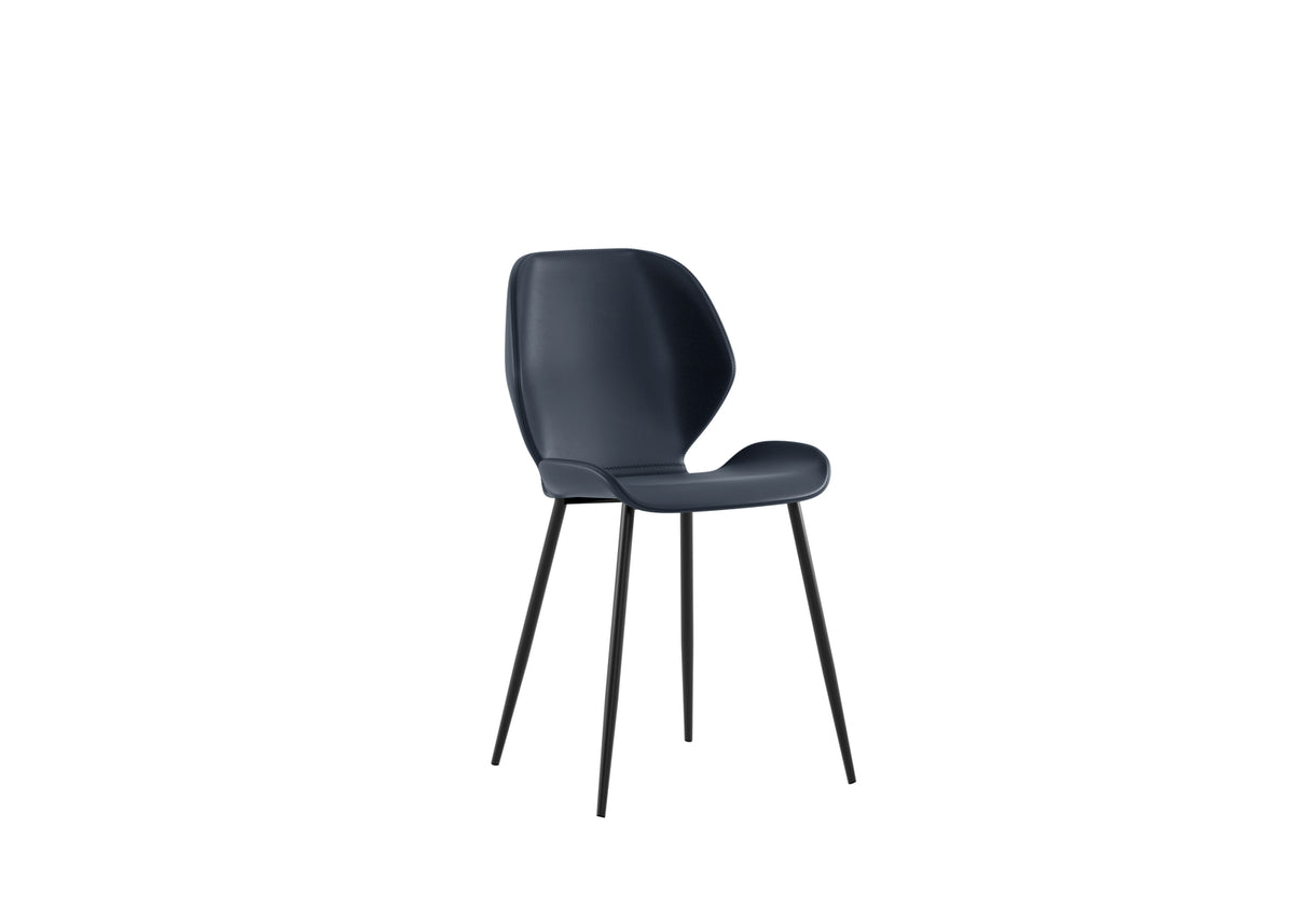 Dining Chair Diana Soft-Touch Petrol Domestica – Three Quarter View on White