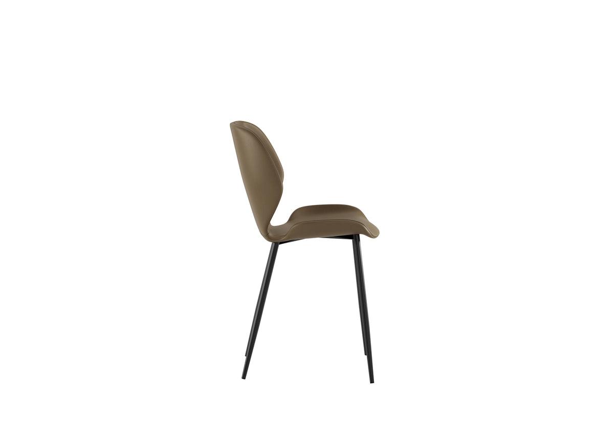 Dining Chair Diana Soft-Touch Sand Domestica – Side View on White