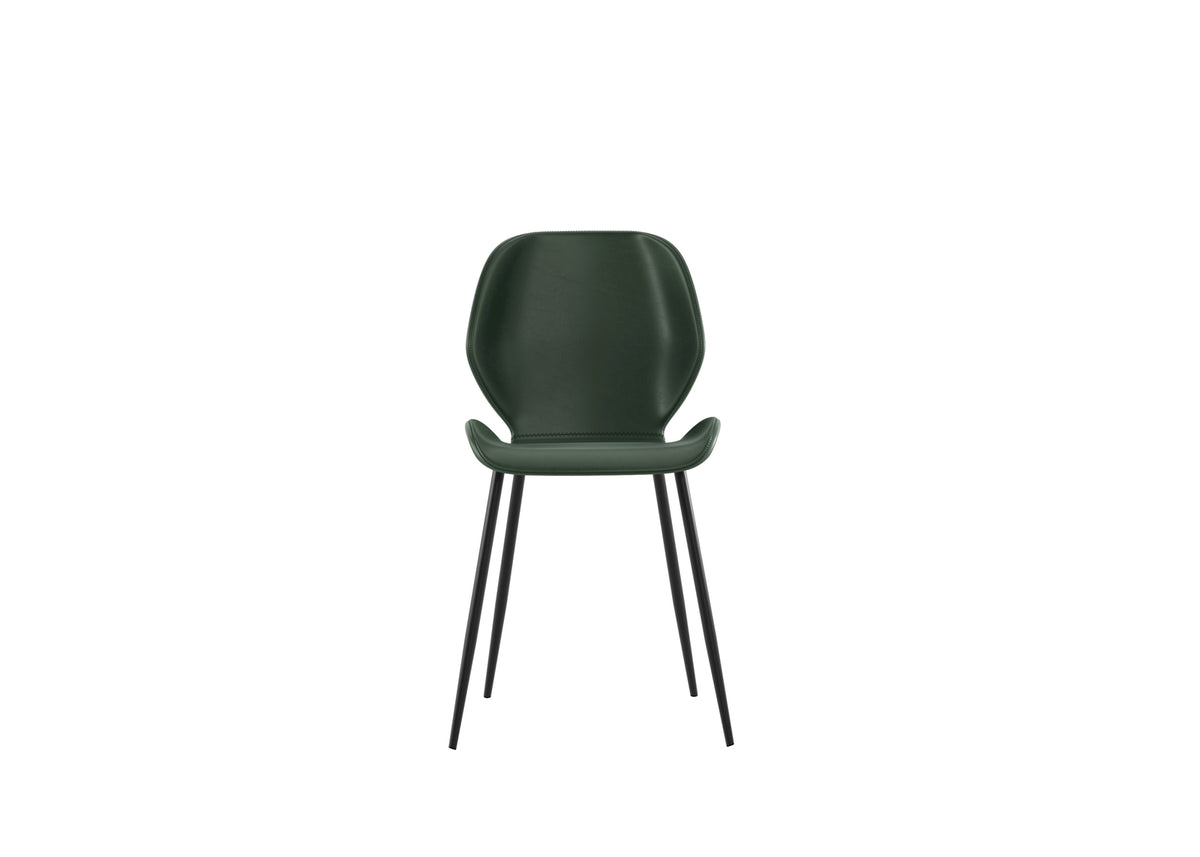 Dining Chair Diana Soft-Touch Dark Green Domestica – Front View on White