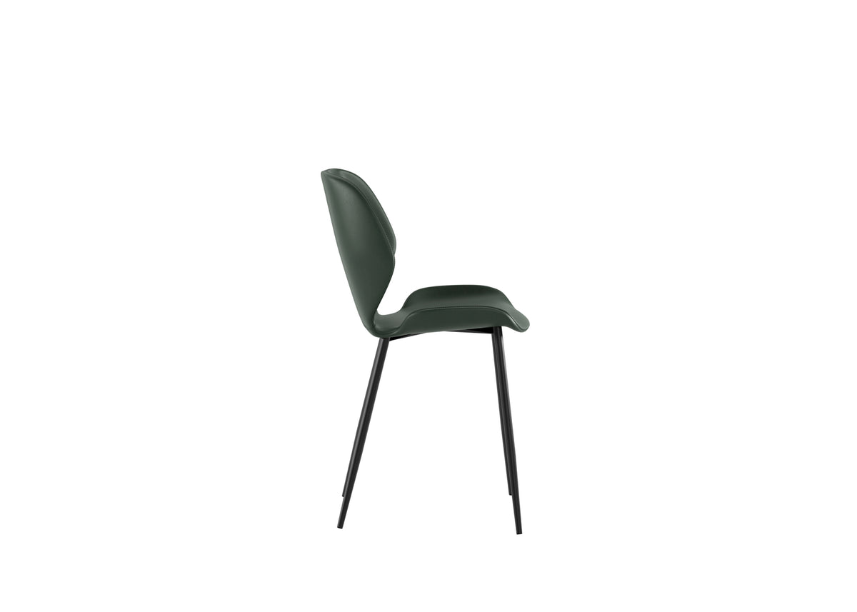 Dining Chair Diana Soft-Touch Dark Green Domestica – Side View on White
