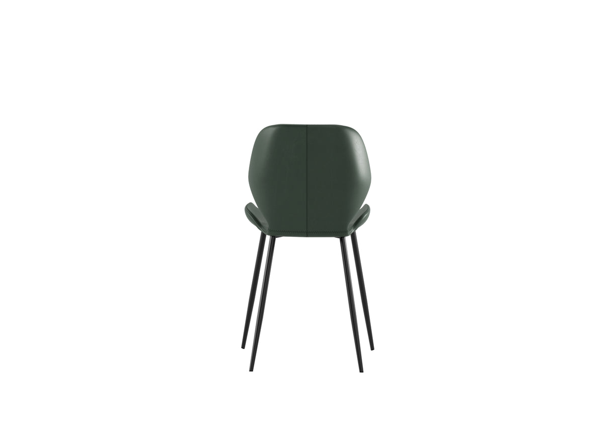 Dining Chair Diana Soft-Touch Dark Green Domestica – Back View on White