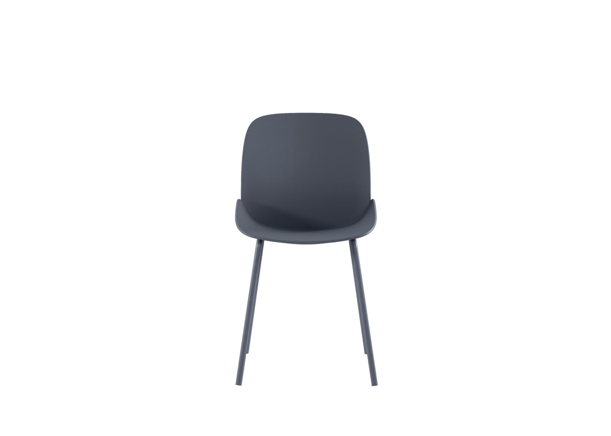 Dining Chair Eva Polypropylene Dark Grey Domestica – Front View on White