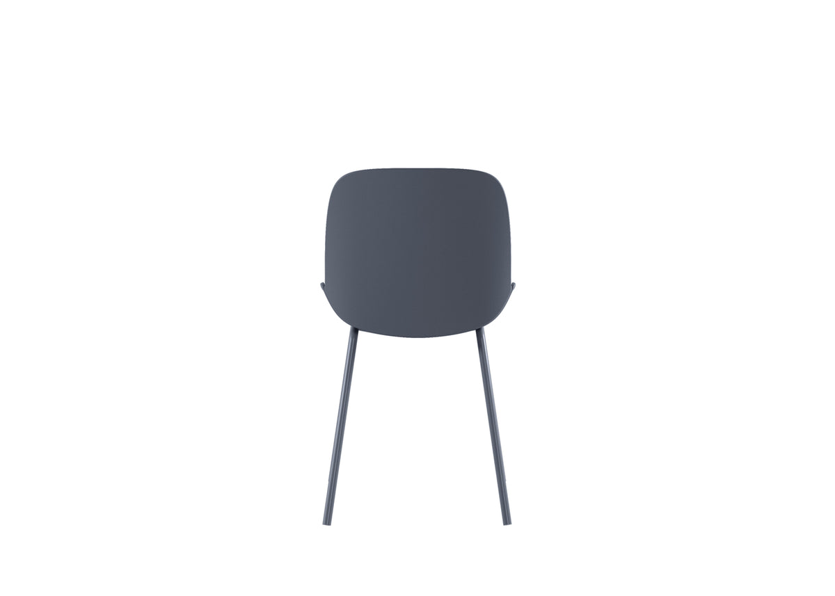 Dining Chair Eva Polypropylene Dark Grey Domestica – Back View on White