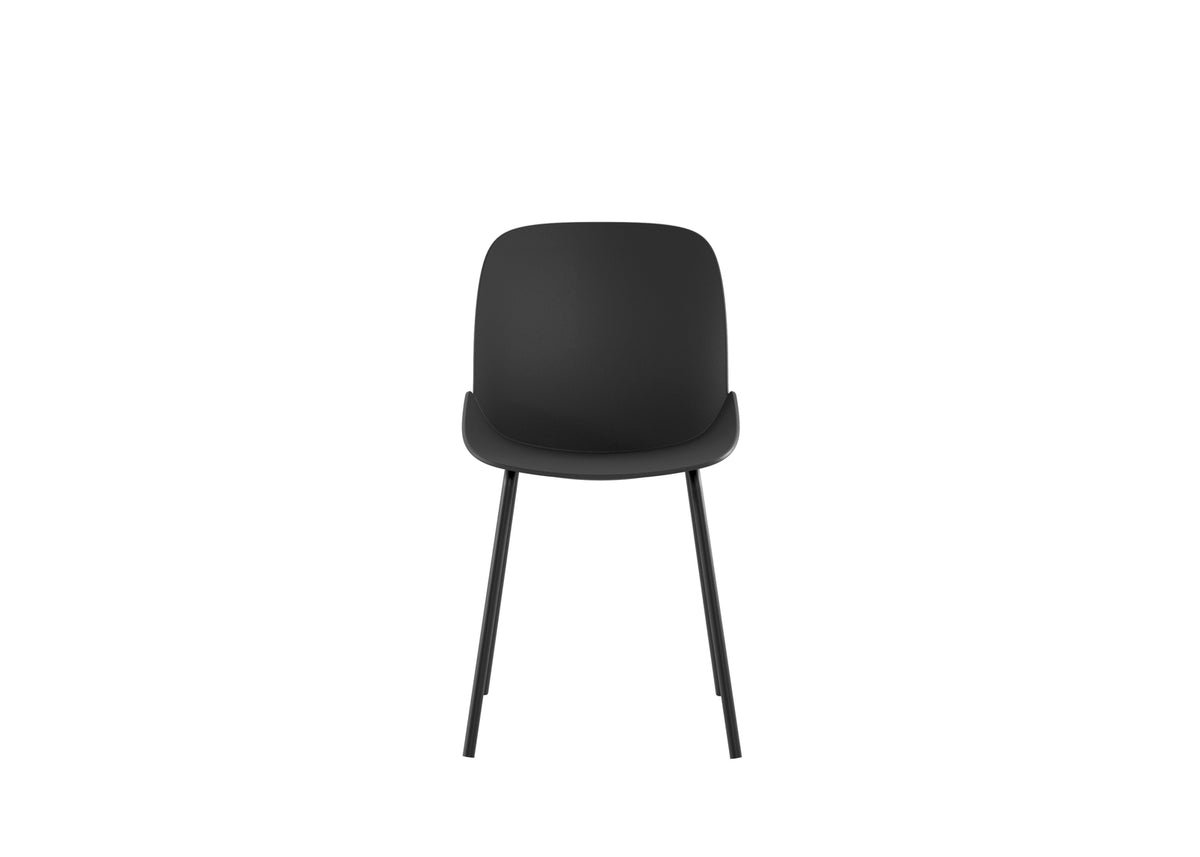 Dining Chair Eva Polypropylene Black Domestica – Front View on White