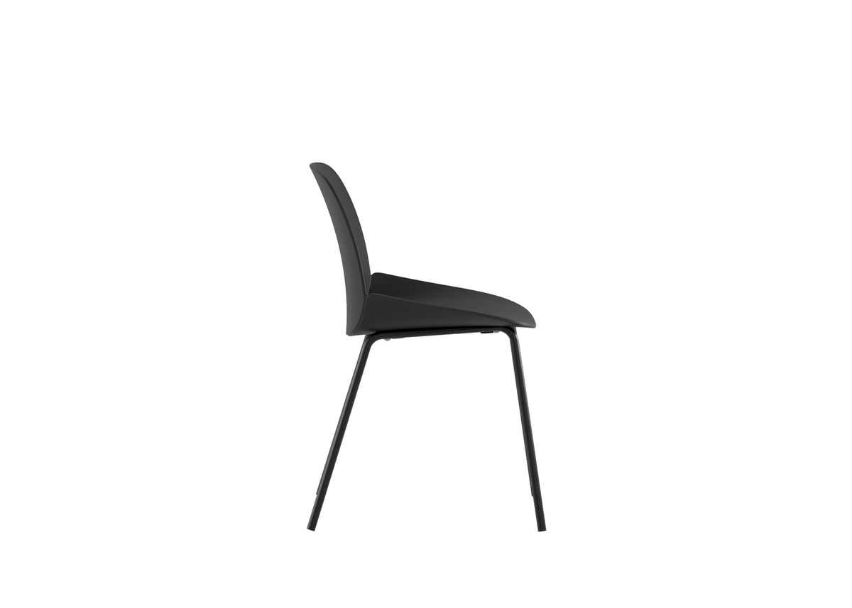 Dining Chair Eva Polypropylene Black Domestica – Side View on White