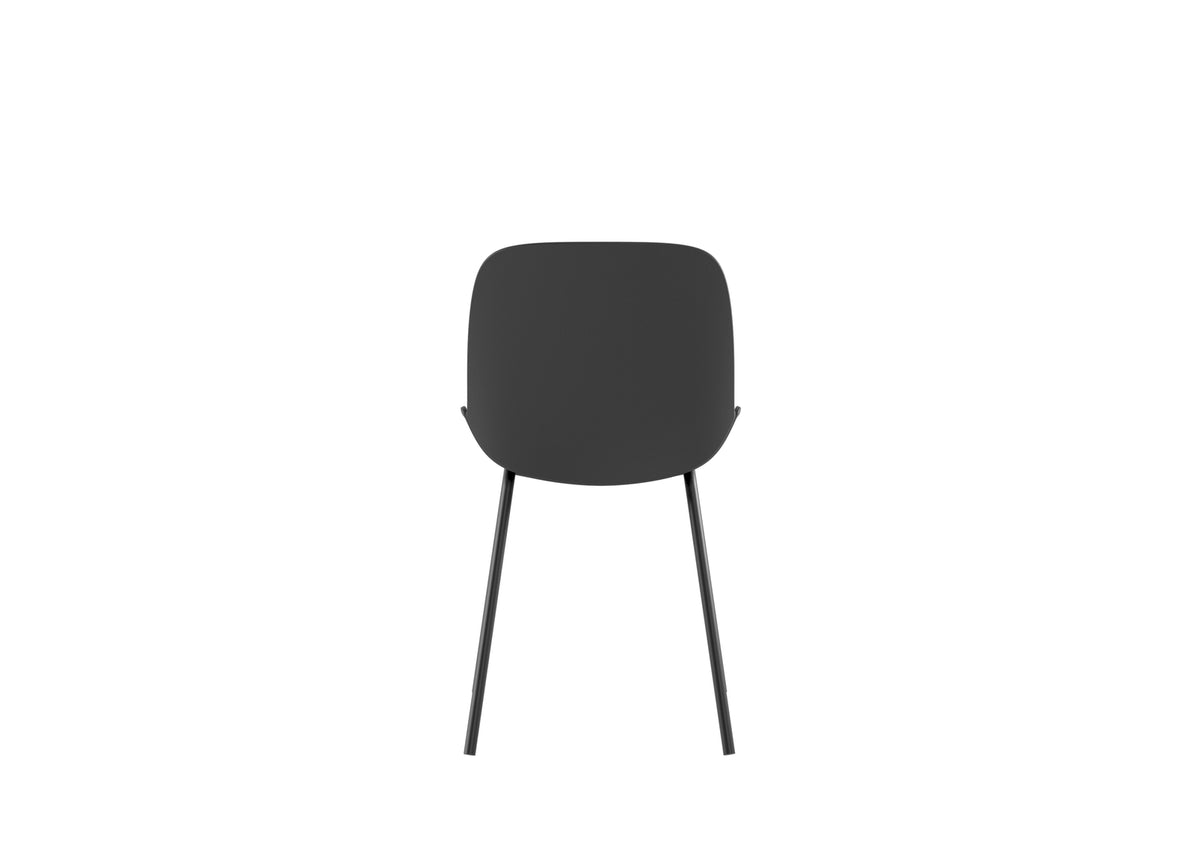 Dining Chair Eva Polypropylene Black Domestica – Back View on White