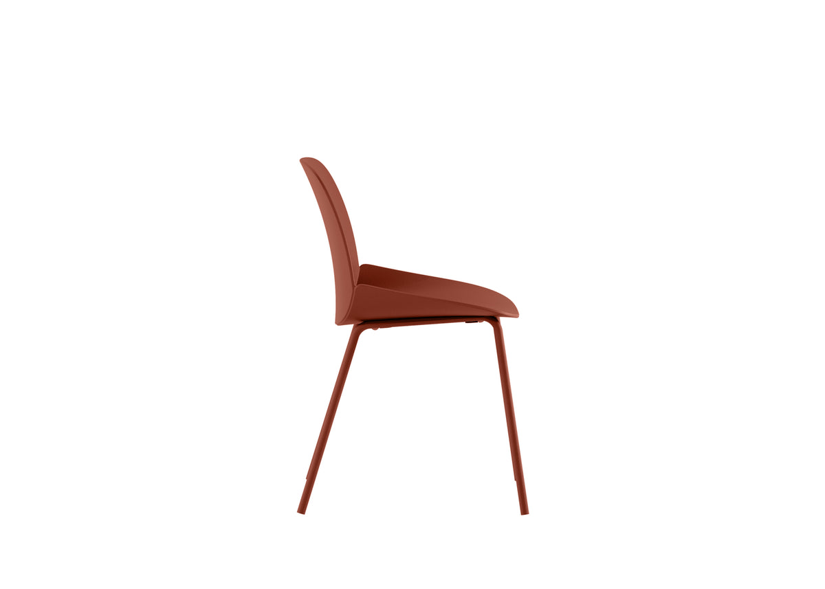 Dining Chair Eva Polypropylene Rust Domestica – Side View on White