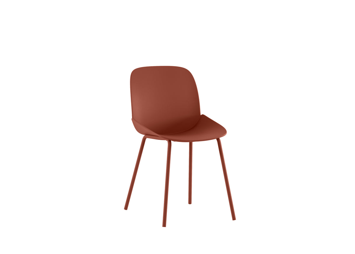 Dining Chair Eva Polypropylene Rust Domestica – Three Quarter View on White