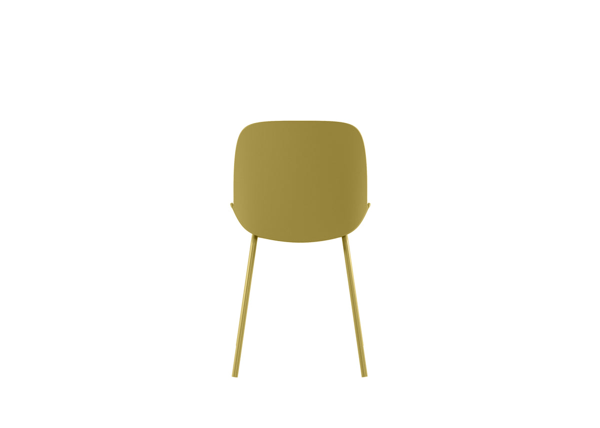 Dining Chair Eva Polypropylene Mustard Domestica – Back View on White