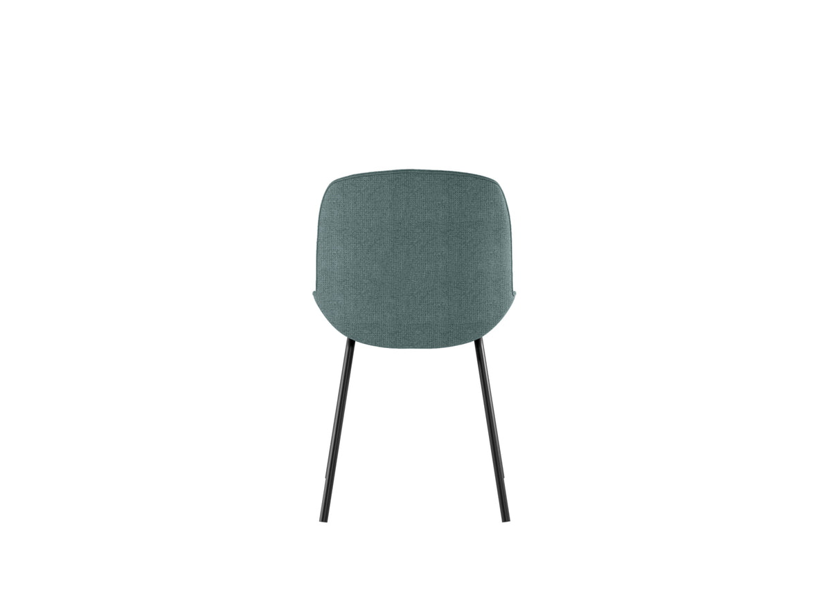 Dining Chair Eva Upholstered Aquamarine Domestica – Back View on White