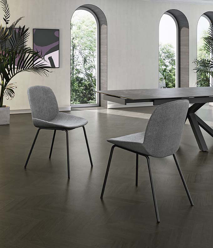 Dining Chair Eva Upholstered Light Grey Domestica – Lifestyle