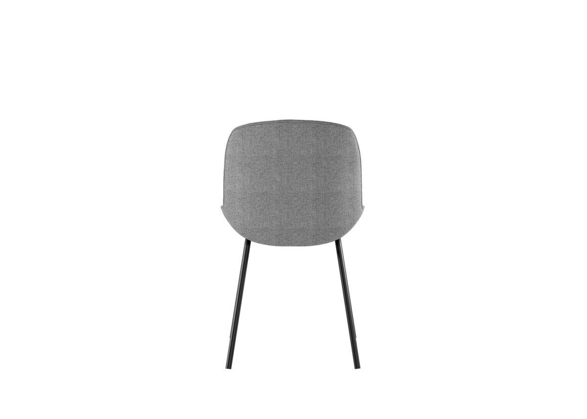 Dining Chair Eva Upholstered Light Grey Domestica – Back View on White