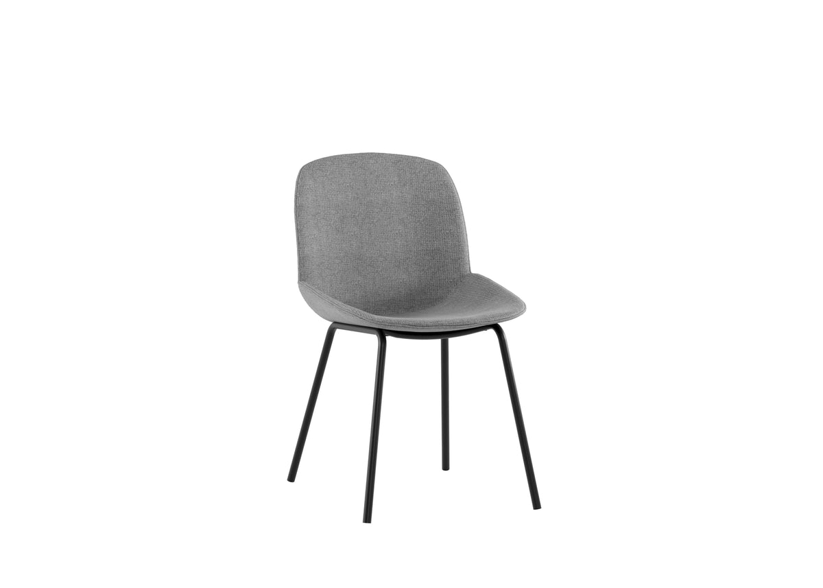 Dining Chair Eva Upholstered Light Grey Domestica – Three Quarter View on White