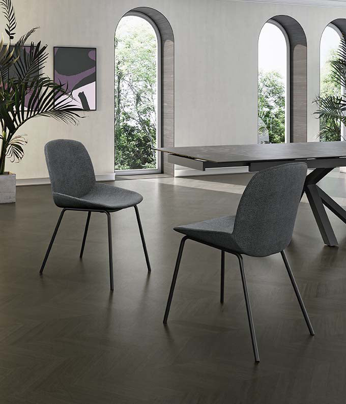 Dining Chair Eva Upholstered Dark Grey Domestica – Lifestyle