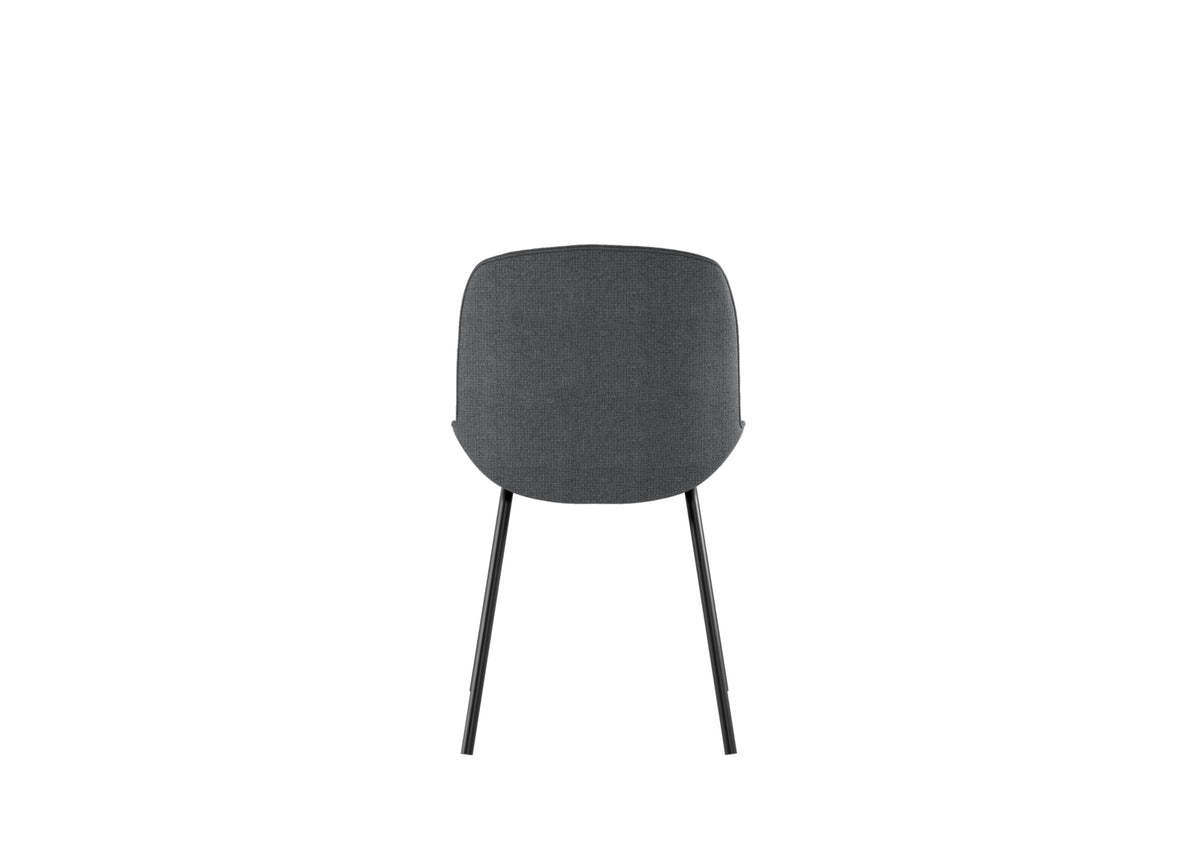 Dining Chair Eva Upholstered Dark Grey Domestica – Back View on White