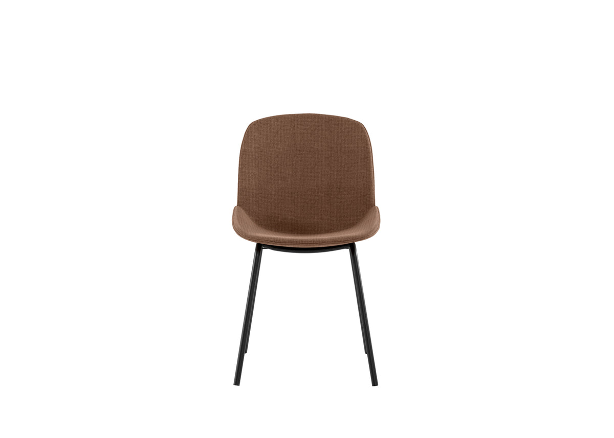 Dining Chair Eva Upholstered Rust Domestica – Front View on White