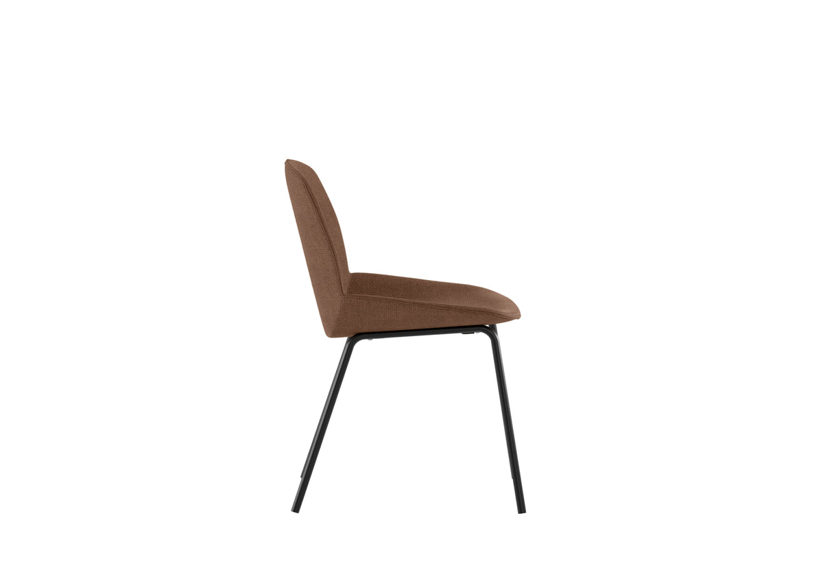 Dining Chair Eva Upholstered Rust Domestica – Side View on White
