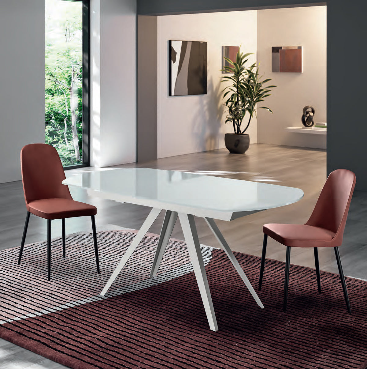Dining Chair Tamara Soft-Touch Burgundy Domestica – Lifestyle
